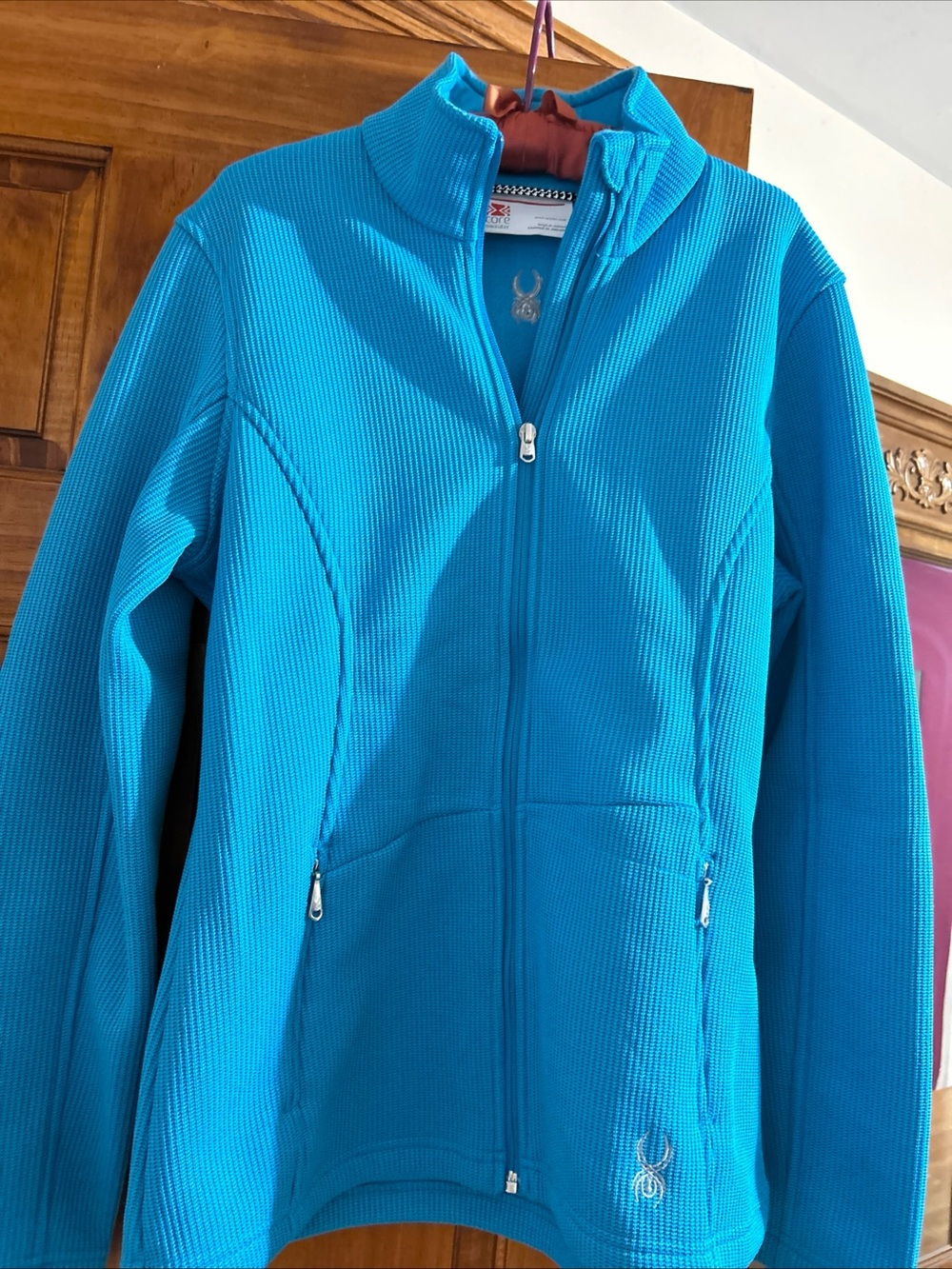 Womens  Spyder Endure Core Full Zip Mid-weight Sweater Jacket Ski XL BLUE